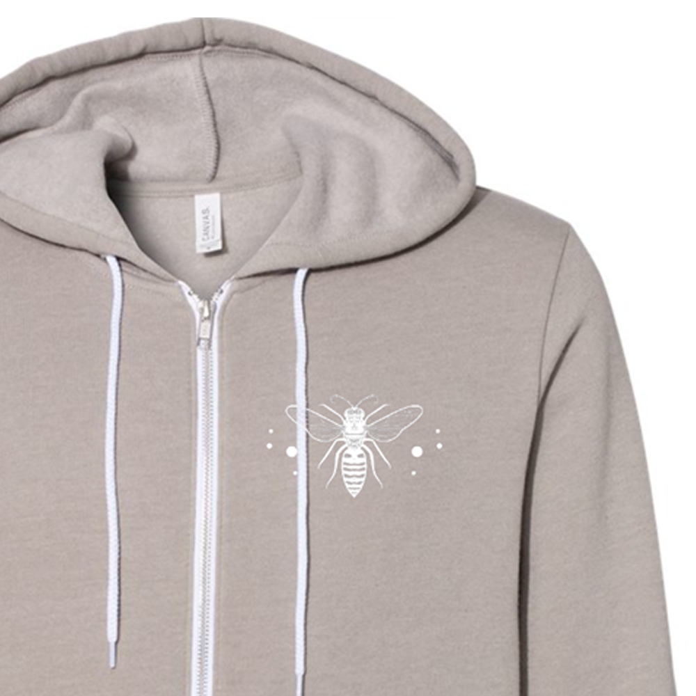 Cream Zipper Hoodie